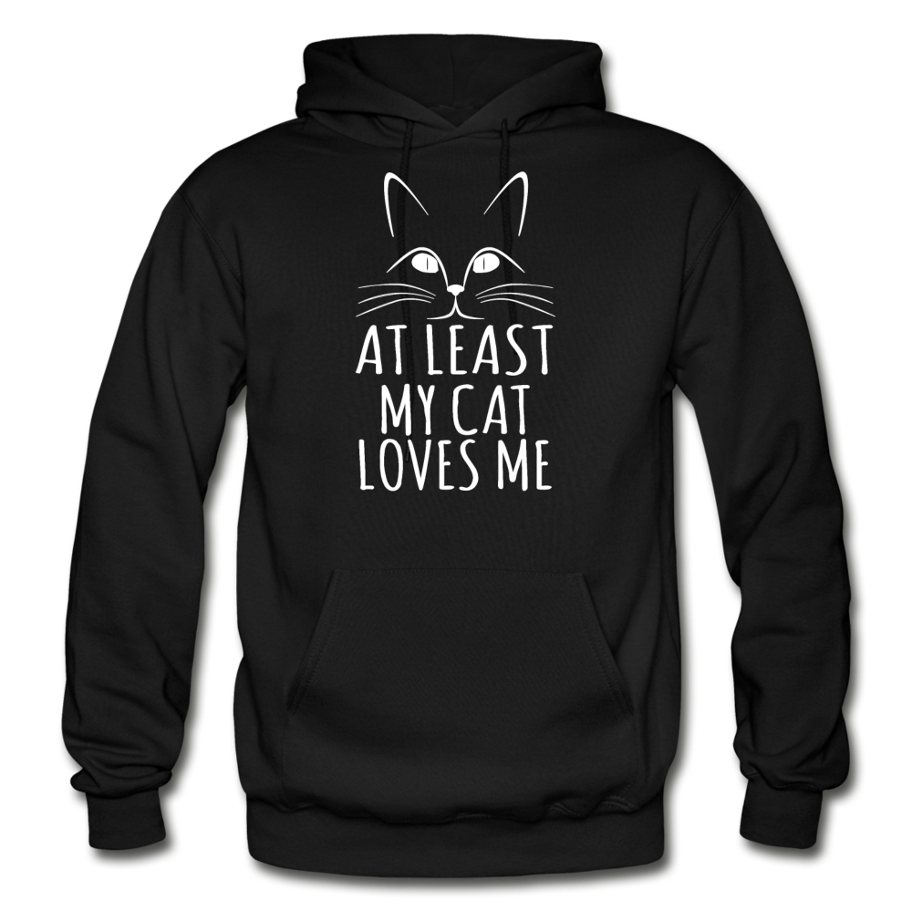 At Least My Cat Loves Me - Gildan Heavy Blend Adult Hoodie - black