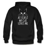At Least My Cat Loves Me - Gildan Heavy Blend Adult Hoodie - black