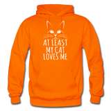 At Least My Cat Loves Me - Gildan Heavy Blend Adult Hoodie - orange