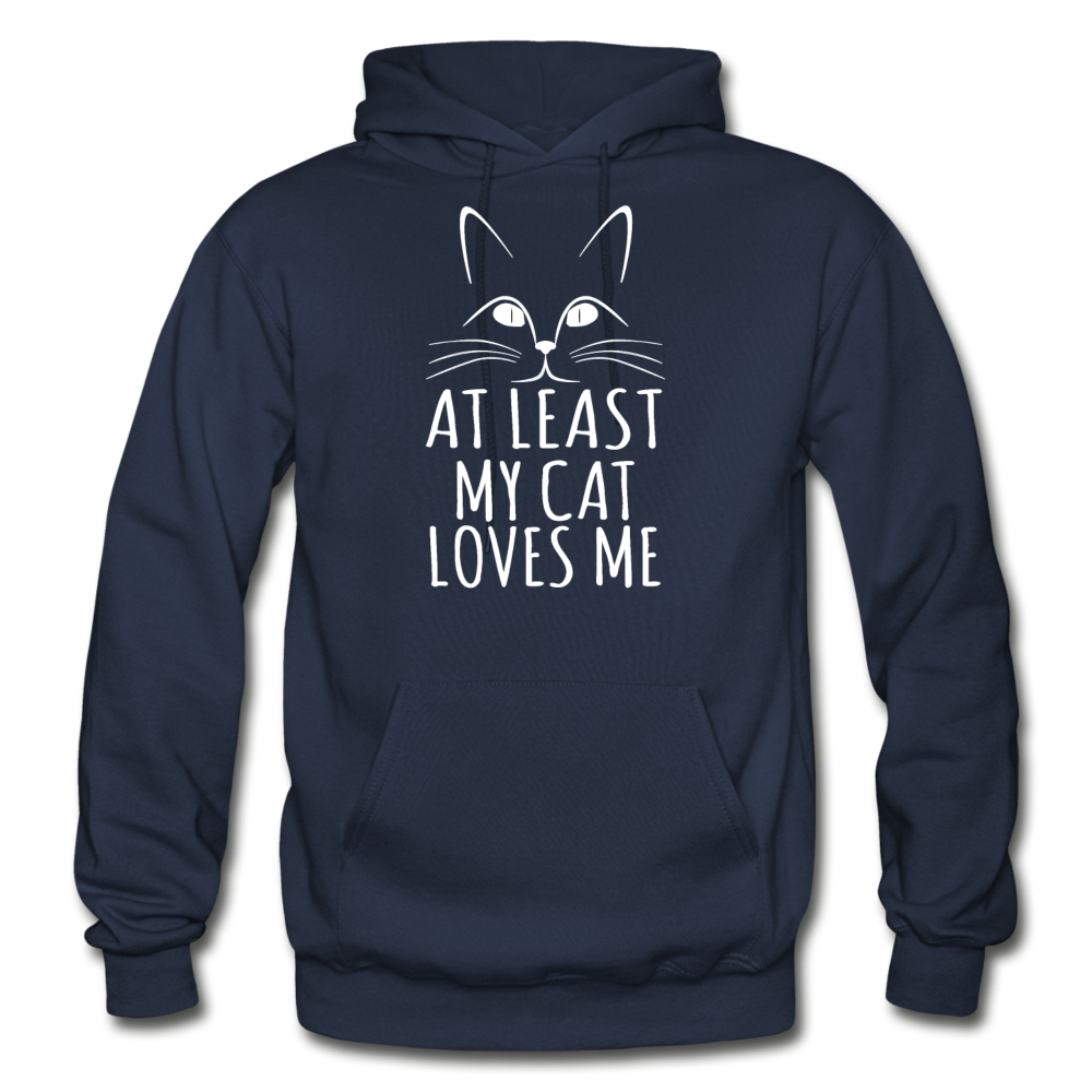 At Least My Cat Loves Me - Gildan Heavy Blend Adult Hoodie - navy