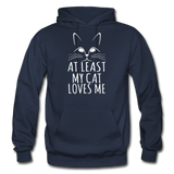 At Least My Cat Loves Me - Gildan Heavy Blend Adult Hoodie - navy