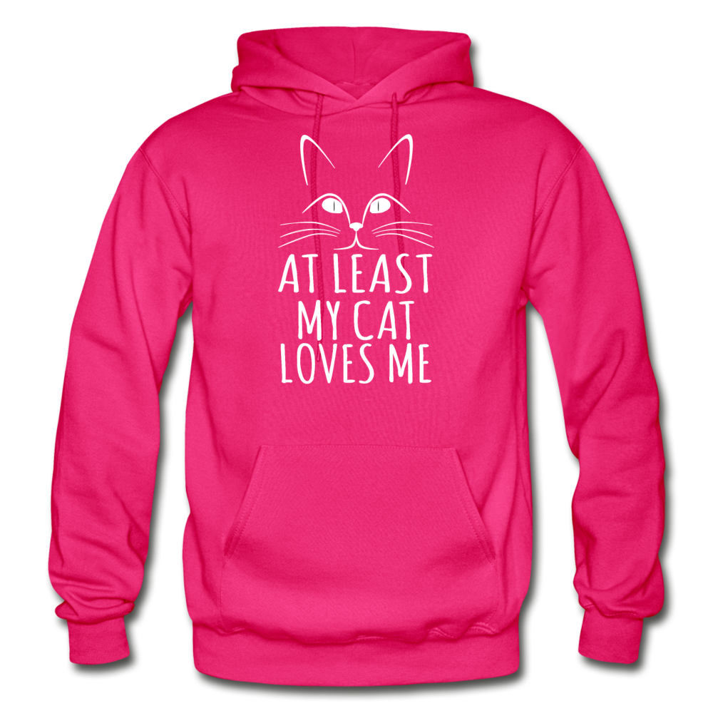 At Least My Cat Loves Me - Gildan Heavy Blend Adult Hoodie - fuchsia