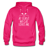 At Least My Cat Loves Me - Gildan Heavy Blend Adult Hoodie - fuchsia
