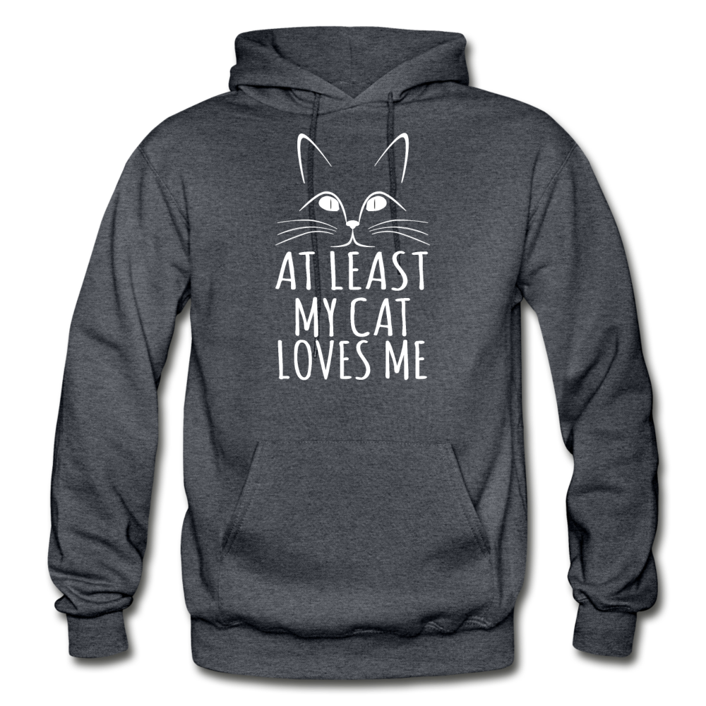 At Least My Cat Loves Me - Gildan Heavy Blend Adult Hoodie - charcoal gray