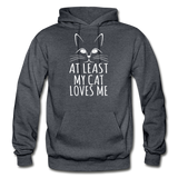 At Least My Cat Loves Me - Gildan Heavy Blend Adult Hoodie - charcoal gray