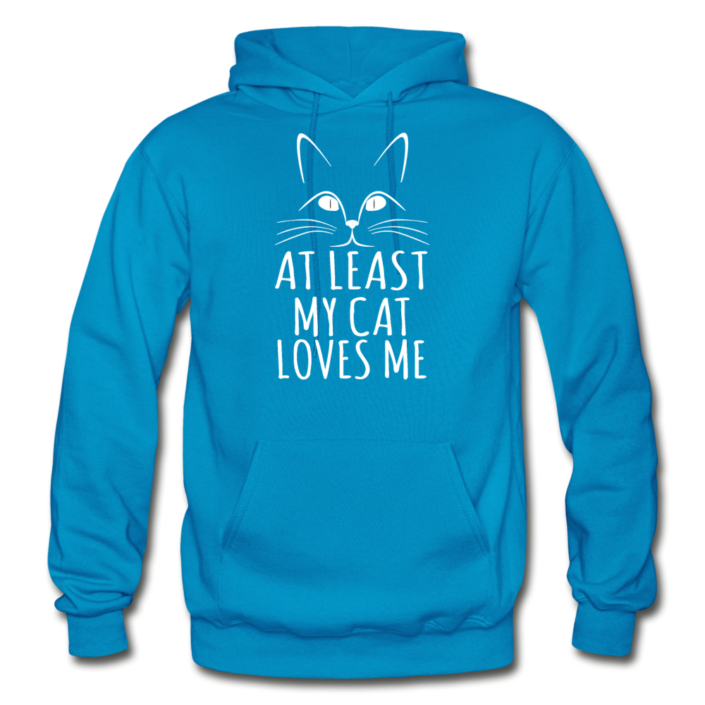 At Least My Cat Loves Me - Gildan Heavy Blend Adult Hoodie - turquoise