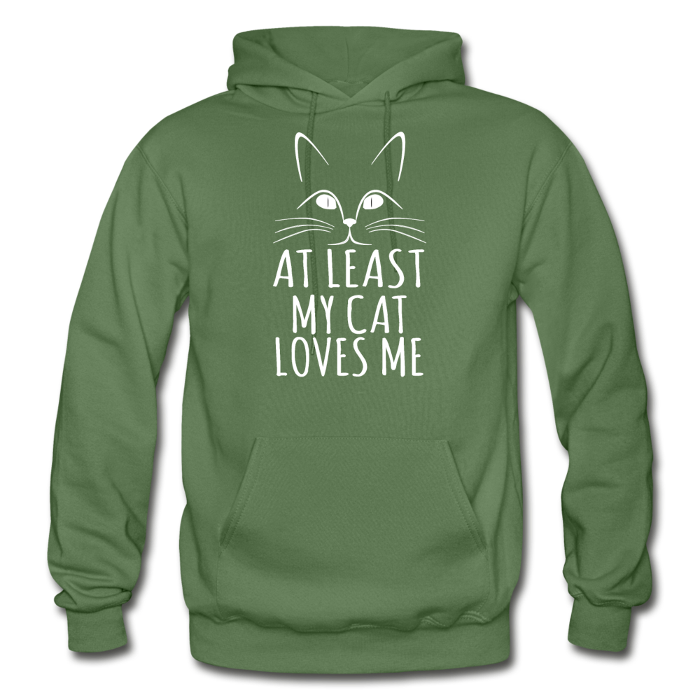 At Least My Cat Loves Me - Gildan Heavy Blend Adult Hoodie - military green