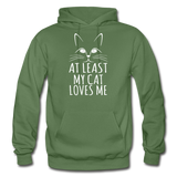 At Least My Cat Loves Me - Gildan Heavy Blend Adult Hoodie - military green