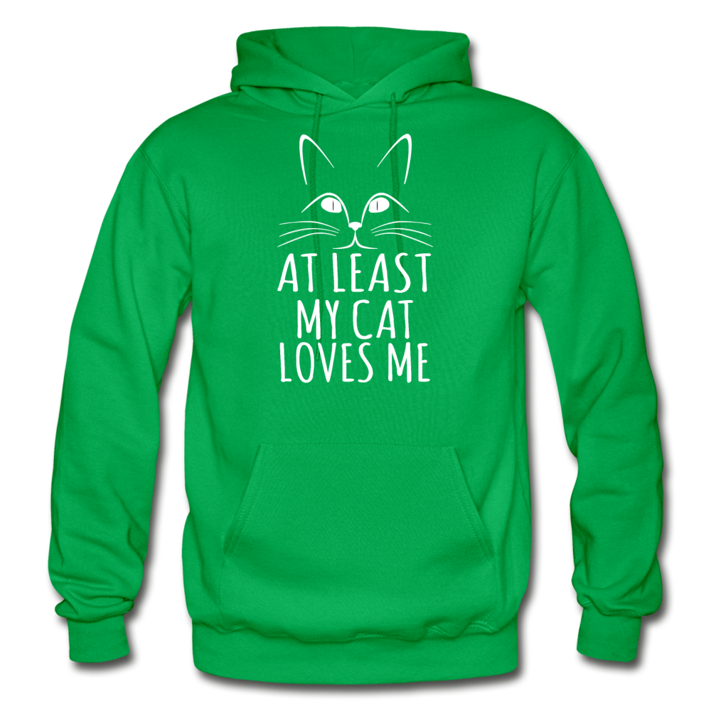 At Least My Cat Loves Me - Gildan Heavy Blend Adult Hoodie - kelly green