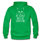 At Least My Cat Loves Me - Gildan Heavy Blend Adult Hoodie - kelly green