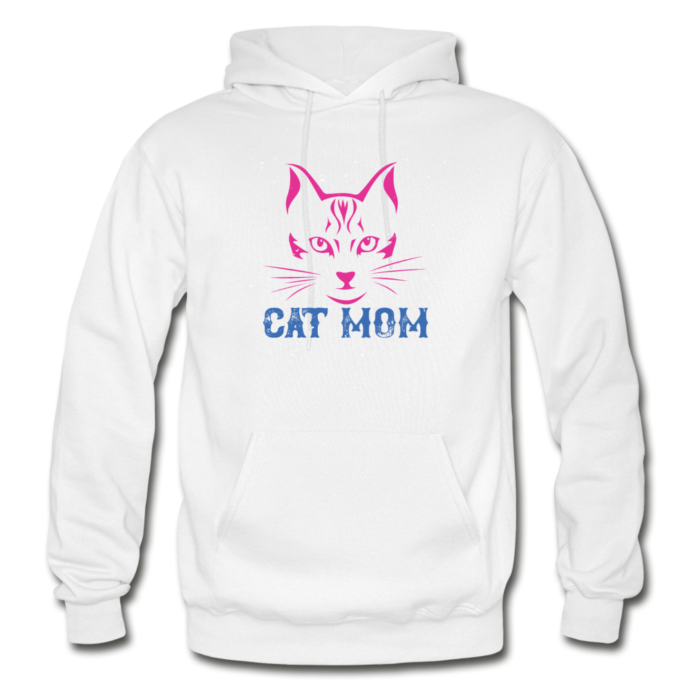 Cat Mom - Gildan Heavy Blend Adult Hoodie - white