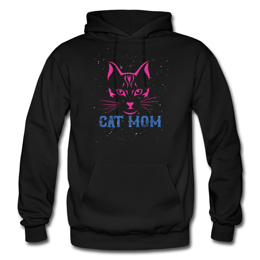 Cat Mom - Gildan Heavy Blend Adult Hoodie - black