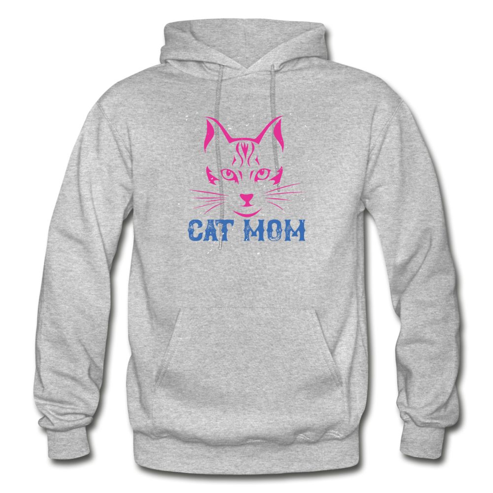 Cat Mom - Gildan Heavy Blend Adult Hoodie - heather gray