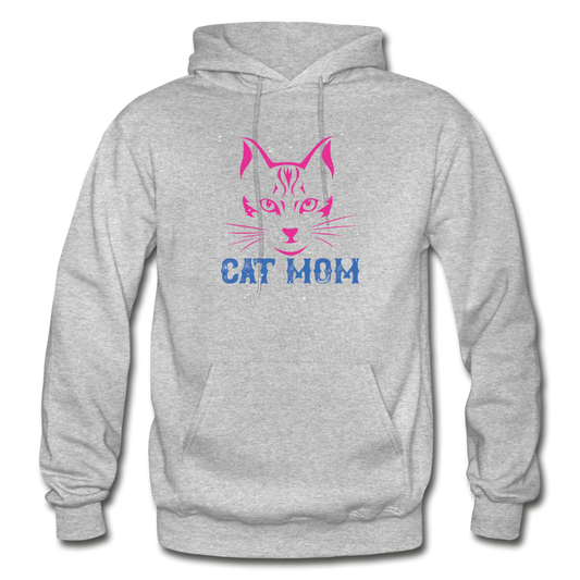 Cat Mom - Gildan Heavy Blend Adult Hoodie - heather gray