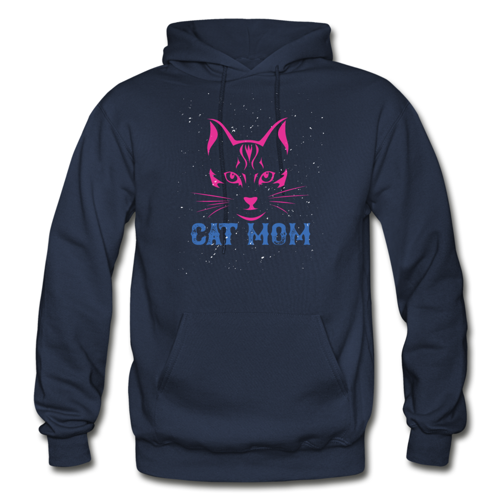 Cat Mom - Gildan Heavy Blend Adult Hoodie - navy