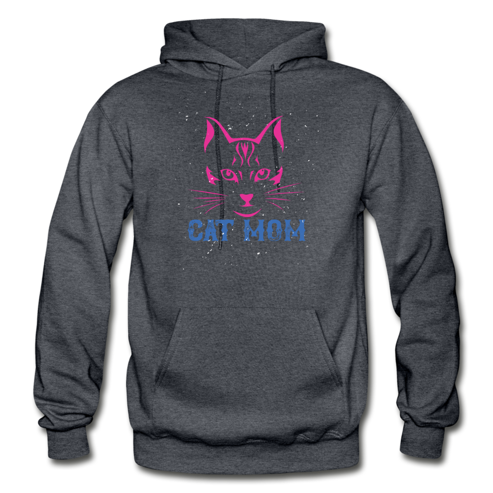 Cat Mom - Gildan Heavy Blend Adult Hoodie - charcoal gray