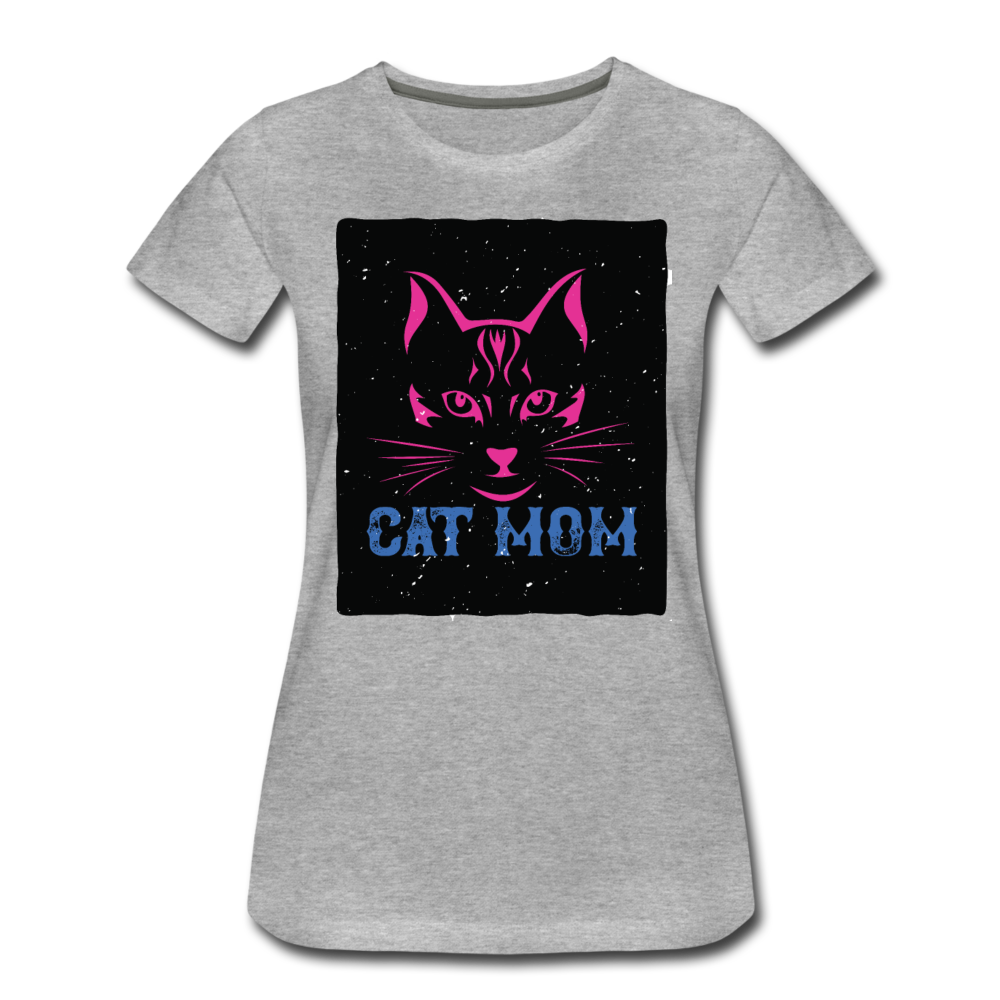 Cat Mom - Black - Women’s Premium T-Shirt - heather gray