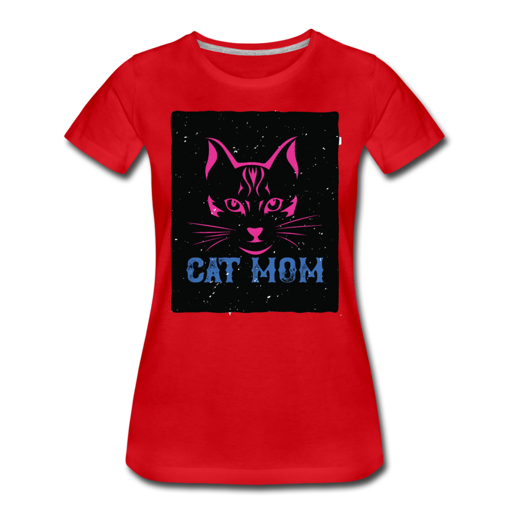 Cat Mom - Black - Women’s Premium T-Shirt - red