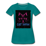 Cat Mom - Black - Women’s Premium T-Shirt - teal