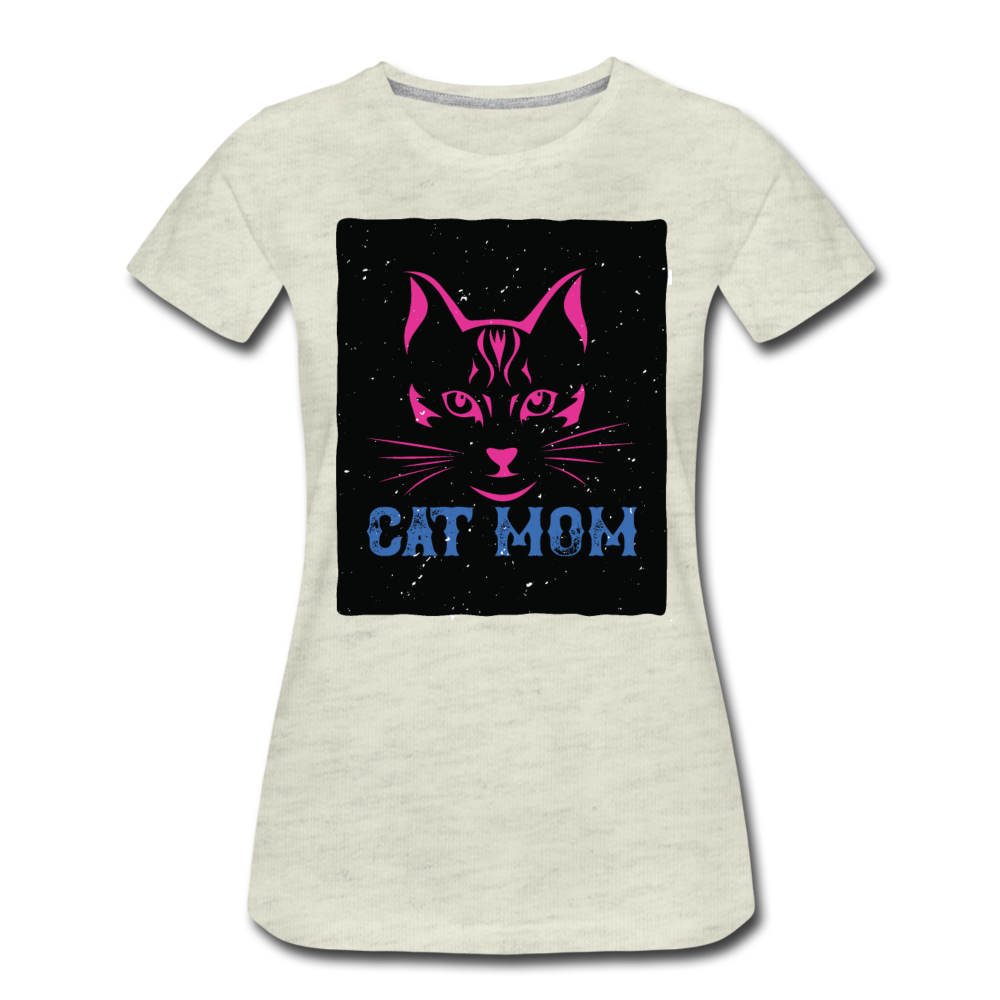 Cat Mom - Black - Women’s Premium T-Shirt - heather oatmeal