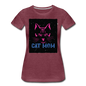 Cat Mom - Black - Women’s Premium T-Shirt - heather burgundy