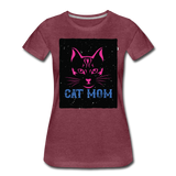 Cat Mom - Black - Women’s Premium T-Shirt - heather burgundy