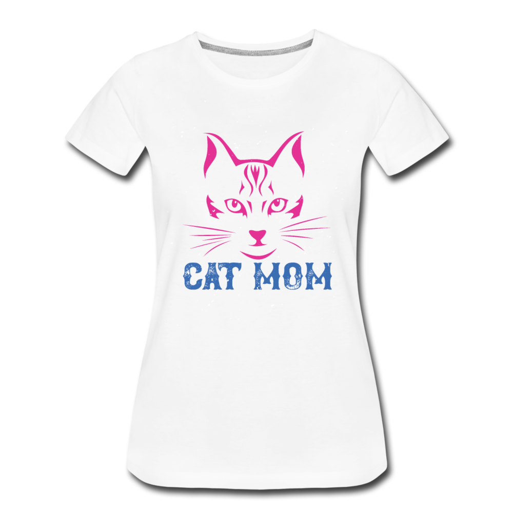 Cat Mom - Women’s Premium T-Shirt - white