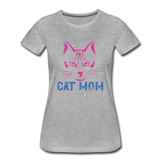 Cat Mom - Women’s Premium T-Shirt - heather gray