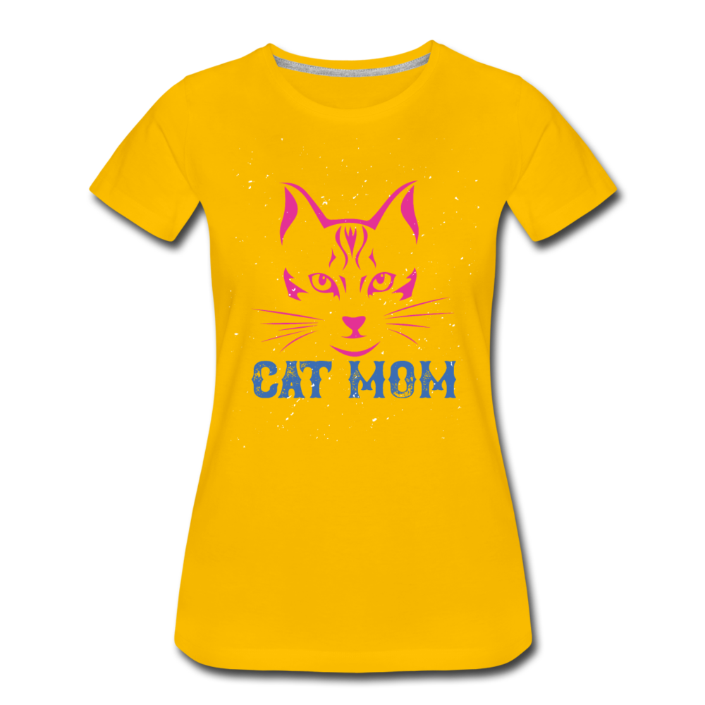 Cat Mom - Women’s Premium T-Shirt - sun yellow