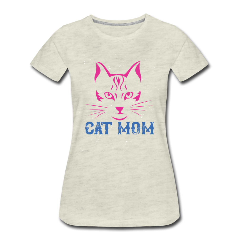 Cat Mom - Women’s Premium T-Shirt - heather oatmeal