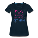 Cat Mom - Women’s Premium T-Shirt - deep navy