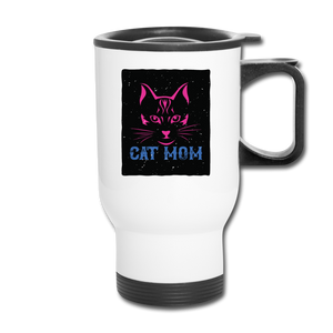 Cat Mom - Black - Travel Mug - white