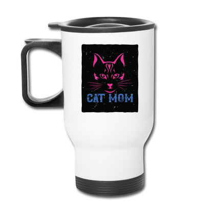 Cat Mom - Black - Travel Mug - white