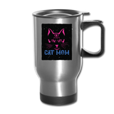 Cat Mom - Black - Travel Mug - silver