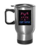 Cat Mom - Black - Travel Mug - silver