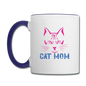 Cat Mom - Contrast Coffee Mug - white/cobalt blue