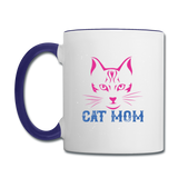 Cat Mom - Contrast Coffee Mug - white/cobalt blue