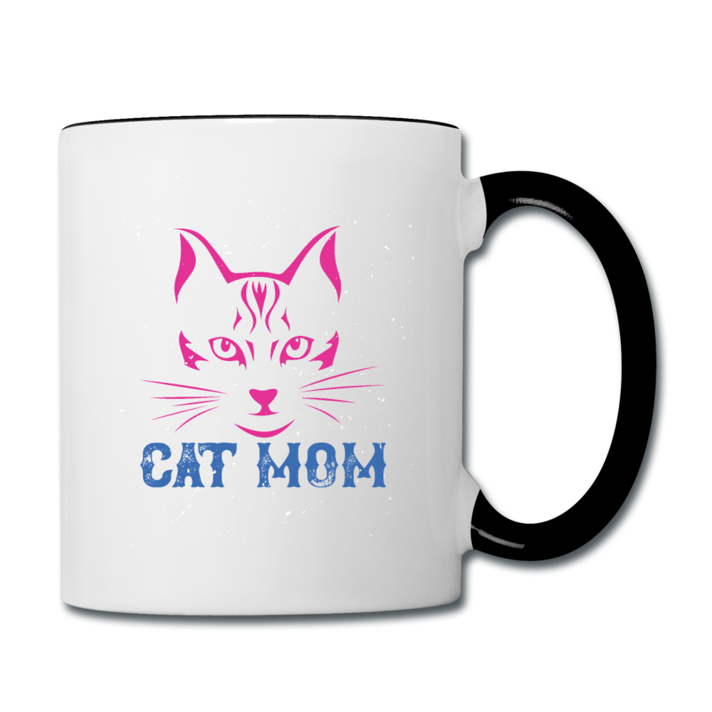 Cat Mom - Contrast Coffee Mug - white/black