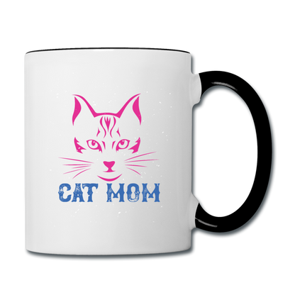 Cat Mom - Contrast Coffee Mug - white/black