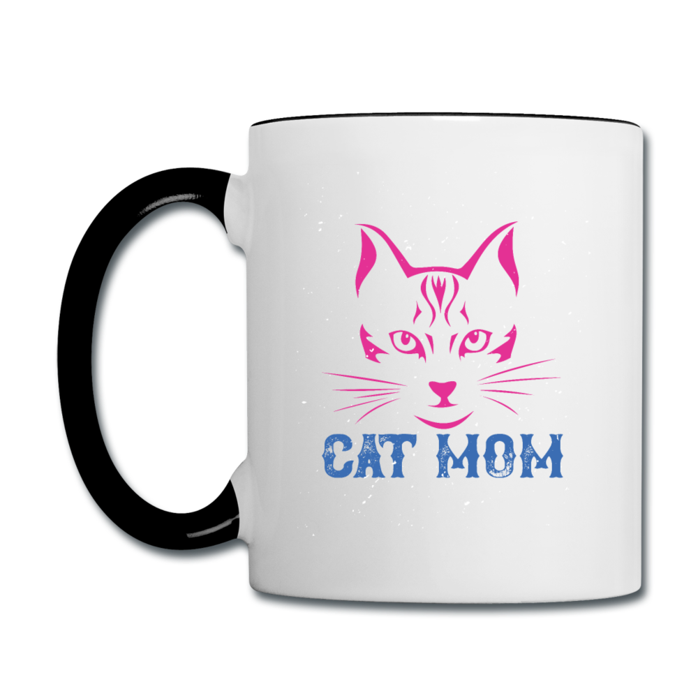 Cat Mom - Contrast Coffee Mug - white/black