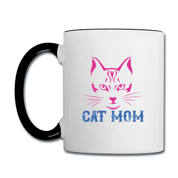 Cat Mom - Contrast Coffee Mug - white/black