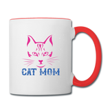 Cat Mom - Contrast Coffee Mug - white/red