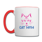 Cat Mom - Contrast Coffee Mug - white/red