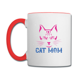 Cat Mom - Contrast Coffee Mug - white/red