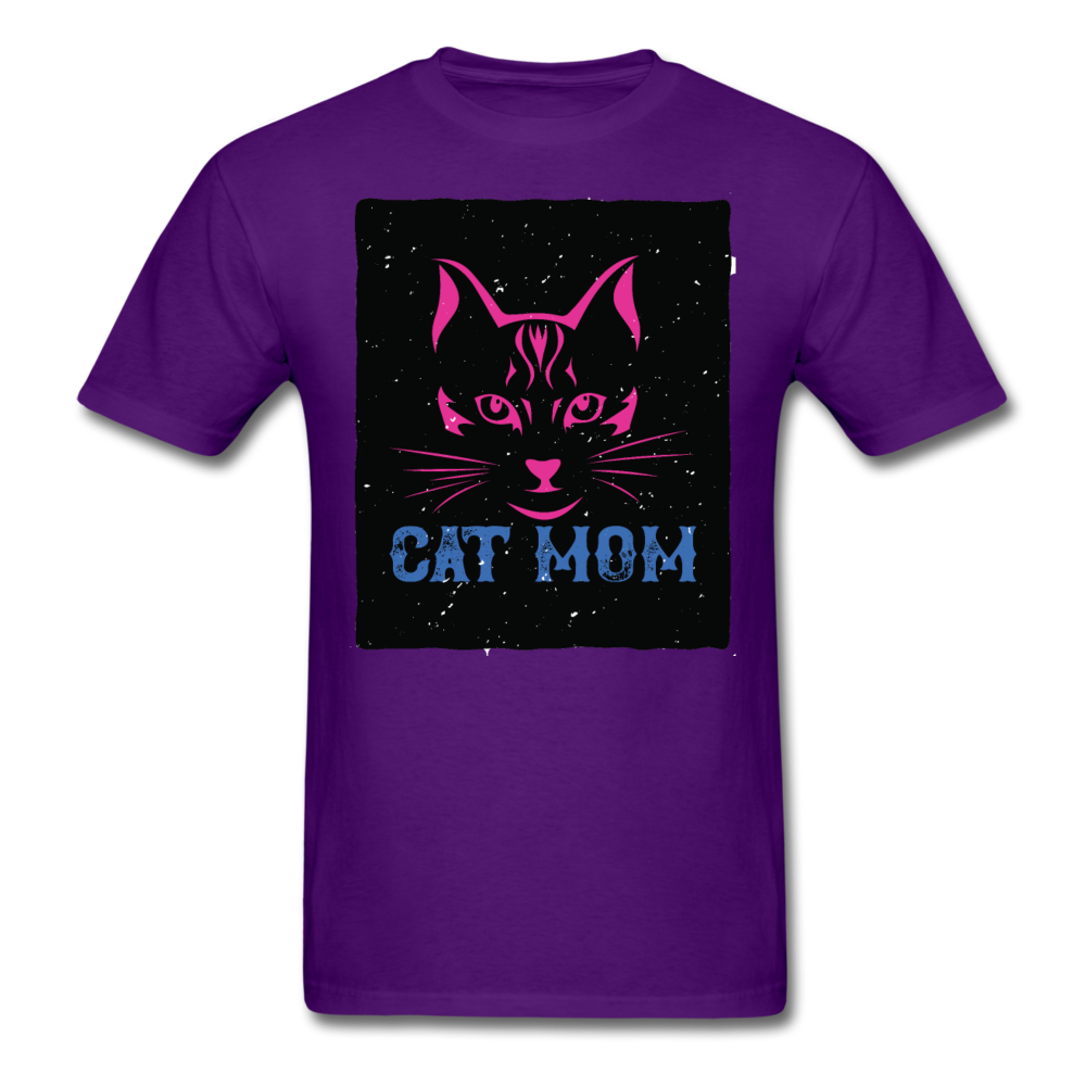 Cat Mom - Black - Unisex Classic T-Shirt - purple