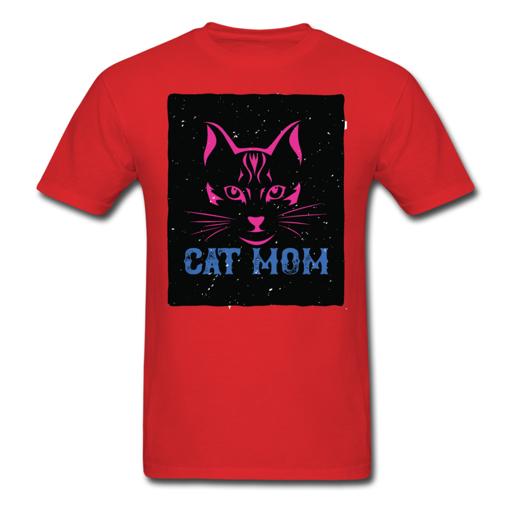 Cat Mom - Black - Unisex Classic T-Shirt - red