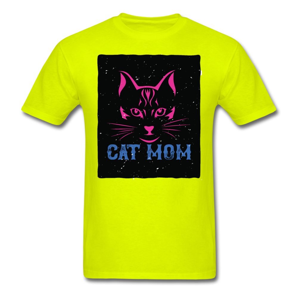 Cat Mom - Black - Unisex Classic T-Shirt - safety green