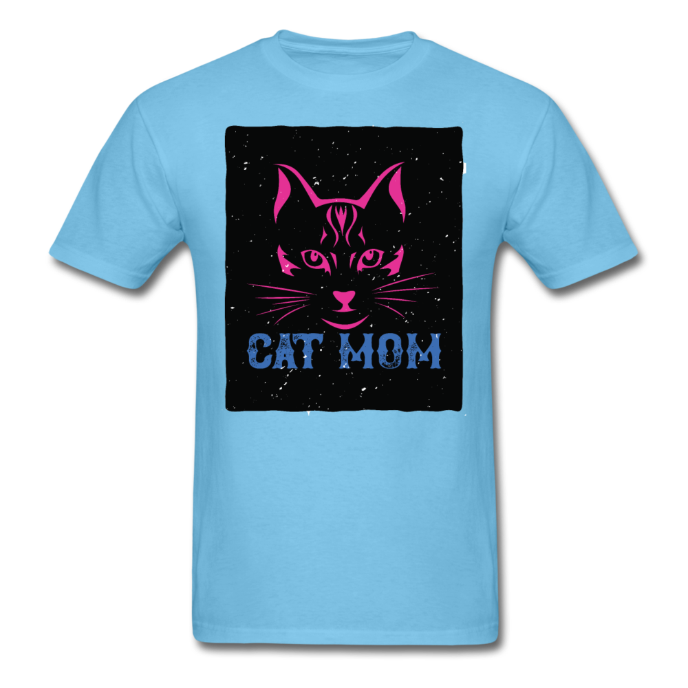 Cat Mom - Black - Unisex Classic T-Shirt - aquatic blue