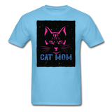 Cat Mom - Black - Unisex Classic T-Shirt - aquatic blue