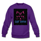 Cat Mom - Black - Crewneck Sweatshirt - purple